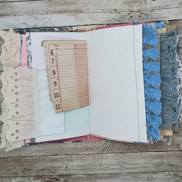 Turquoise Embellished Junk Journal: Flowers, Birds and Butterflies (NLB) - Picture 10 of 16